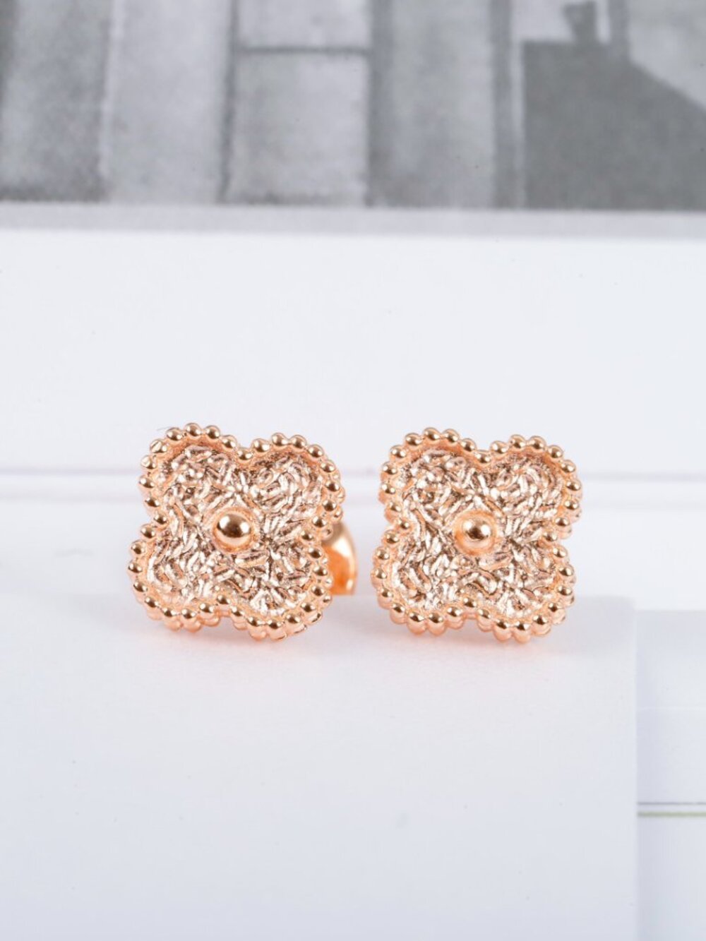 VCA Mini Gold-Tone Clover Stud Earrings